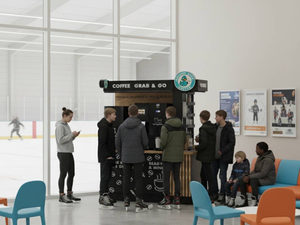 Kiosk at an ice rink